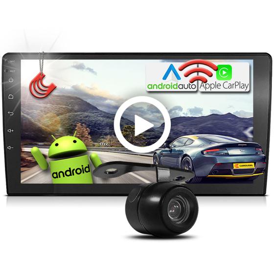 Imagem de Kit Central Multimidia MP5 9 pol Universal Androidauto Carplay Sem Fio + Camera ré 