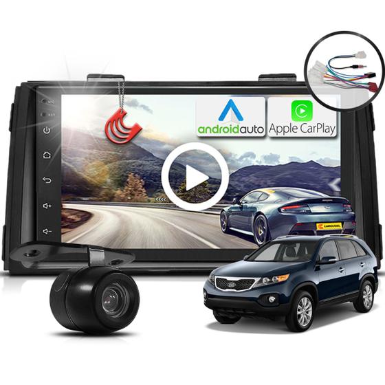 Imagem de Kit Central Multimidia MP5 + Camera ré + Chicote + Moldura Kia Sorento 2010-2013 AndroidAuto CarPlay