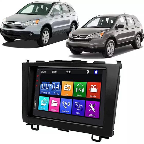 Imagem de Kit Central Multimídia Mp5 Honda CRV 2007 2008 2009 2010 2011 7 Polegadas Espelhamento Android e IOS