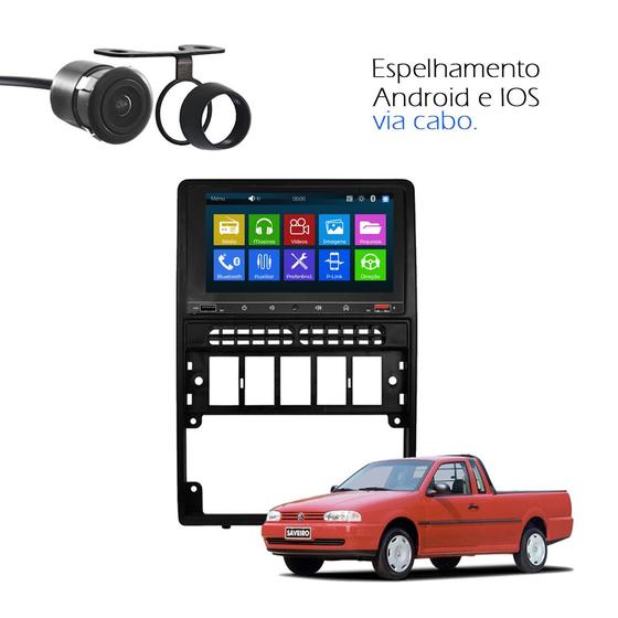 Imagem de Kit Central Multimidia MP5 MP8 Saveiro G2 Com Camera de Ré e Espelhamento