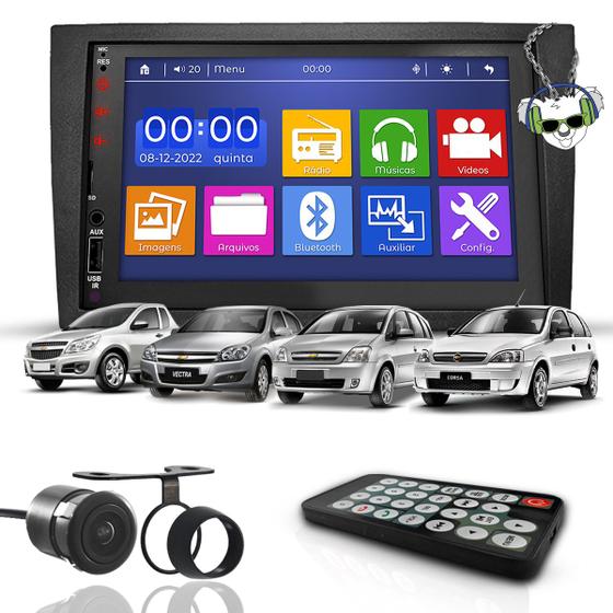 Imagem de Kit Central Multimidia Som Automotivo Mp5 2 Din Espelhamento Bluetooth Chevrolet Vectra Meriva Corsa