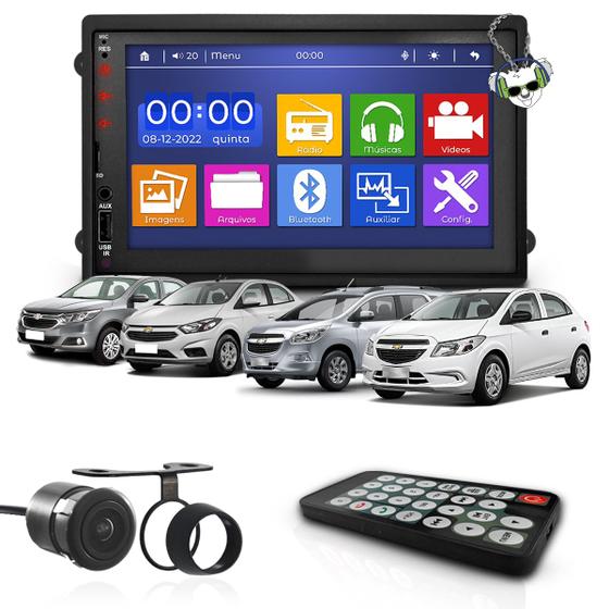 Imagem de Kit Central Multimidia Som Automotivo Mp5 Espelhamento Bluetooth Chevrolet Onix Cobalt Prisma Spin
