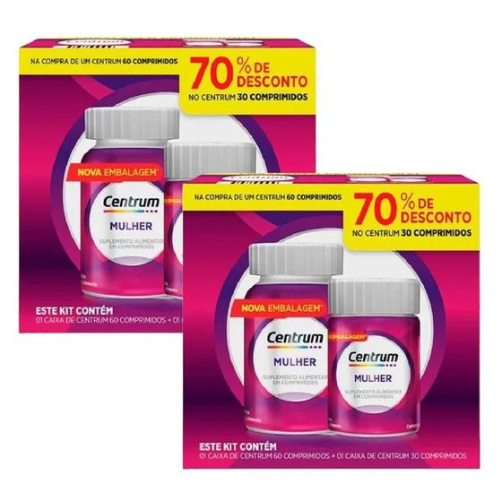 Imagem de Kit Centrum Mulher Com 2 Caixas De 90 Comprimidos Cada