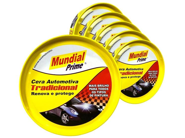 Imagem de Kit Cera Automotiva Tradicional Renova Protege Mundial Prime 200G 6 Unidades