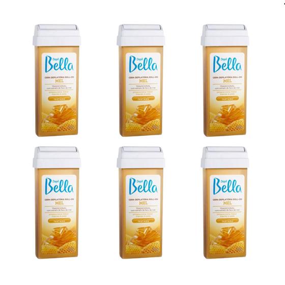 Imagem de Kit Cera Depil Bella Roll-on Mel com 6 unidades
