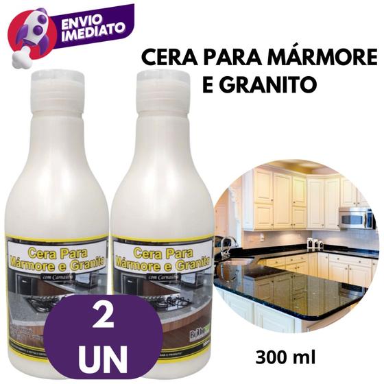 Imagem de Kit Cera Para Mármore E Granito Bancada Pia Com Carnaúba 300ml Proteção E Brilho