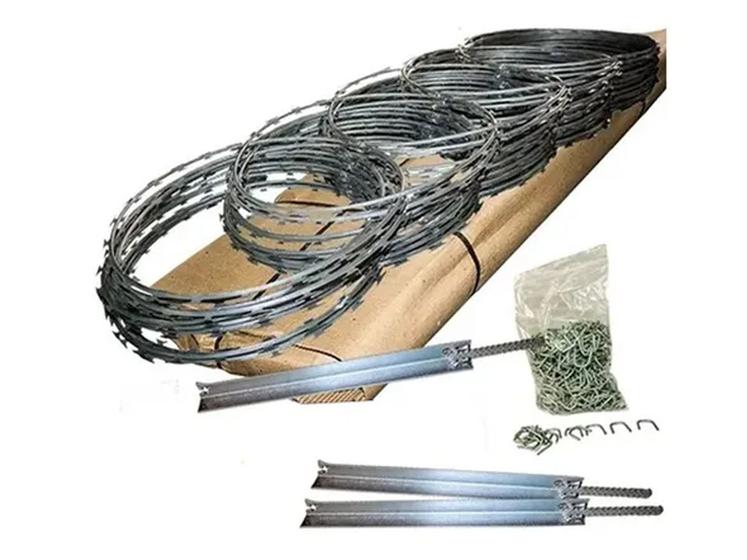 Kit Cerca Concertina Flat Perimetral 30cm Galvanizada 10mts Cercado e Segurança Magazine Luiza