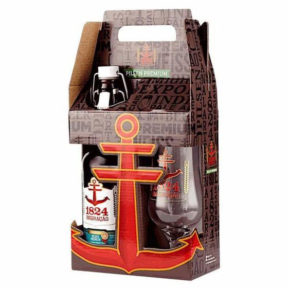 Kit Cerveja Artesanal Imigração Pilsen Premium 500ml + Copo Menor preço em Kit Cerveja Artesanal Imigração Pilsen Premium 500ml + Copo