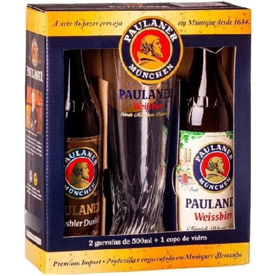 Imagem de Kit Cerveja Paulaner Kit 2 Gfs C/copo