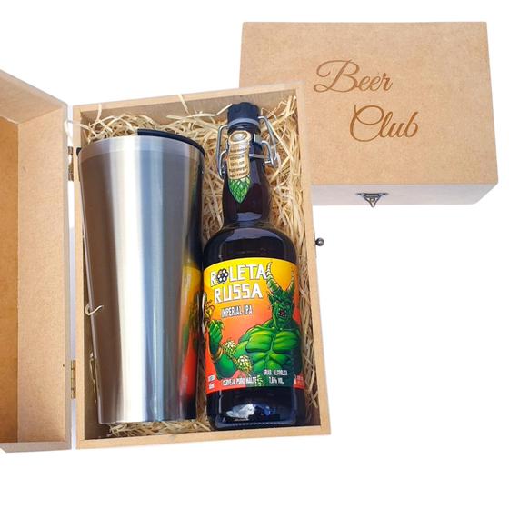 Kit Cerveja Presente Roleta Russa + Copo Térmico + Caixa De Mdf - Up Drinks - Kit Cerveja - Magazine Luiza