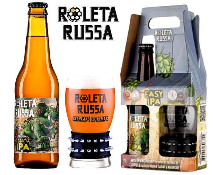 Kit Cerveja Roleta Russa Easy IPA Long-neck 355ml e Copo Bracelete 300 ml Menor preço em Kit Cerveja Roleta Russa Easy IPA Long-neck 355ml e Copo Bracelete 300 ml
