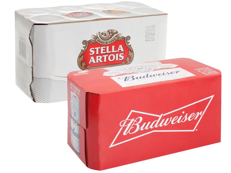 Imagem de Kit Cerveja Stella Artois + Budweiser Lager