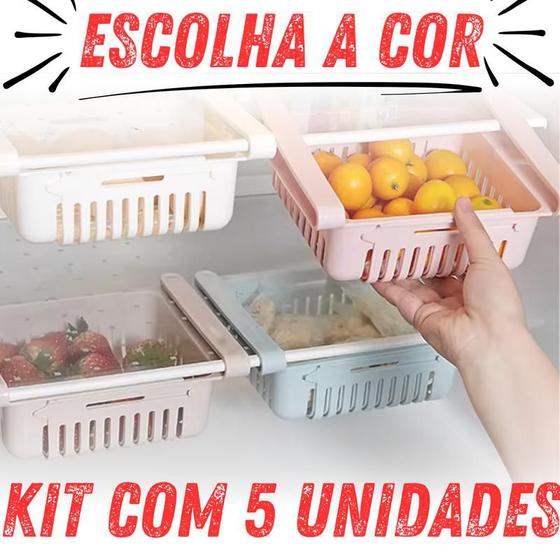 Imagem de Kit Cestos Extensível Organizador para Alimentos e Frutas