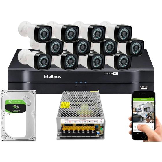 Imagem de Kit cftv 12 Câmeras Importadas mhdx 1116 Sem Cabo