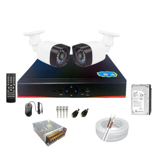 Imagem de Kit Cftv 2 Câmeras Full Hd 2Mp + Dvr 04 Canais 1080P 6X1