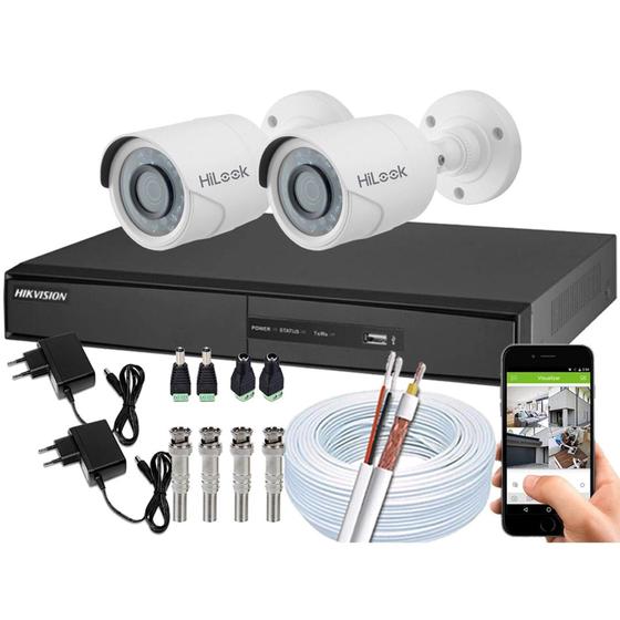 Kit Cftv 2 Câmeras Hd 1mp 20m Dvr Hikvision Ds-7204 Sem Hd Menor preço em Kit Cftv 2 Câmeras Hd 1mp 20m Dvr Hikvision Ds-7204 Sem Hd
