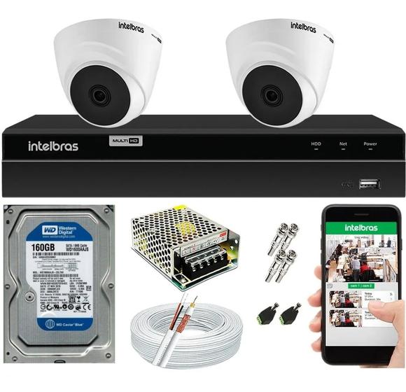 Kit Cftv 2 Câmeras Intelbras Dome 1120 D E Dvr Mhdx 4ch Menor preço em Kit Cftv 2 Câmeras Intelbras Dome 1120 D E Dvr Mhdx 4ch