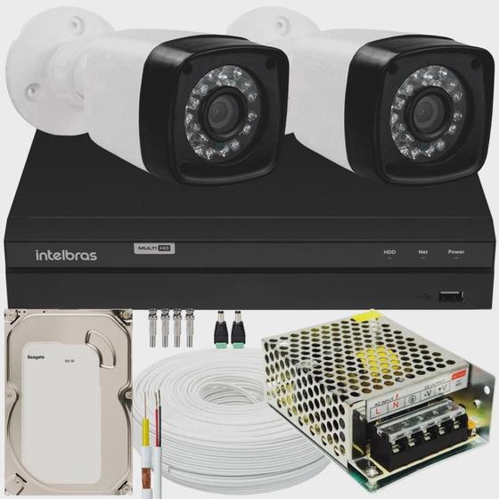 Imagem de Kit Cftv 2 Câmeras Segurança Full Hd 1080p 2mp Dvr Intelbras