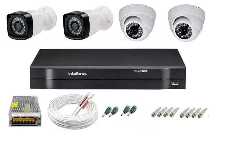 Imagem de Kit cftv 4 cameras de segurança + dvr 4ch Intelbras full hd Promo