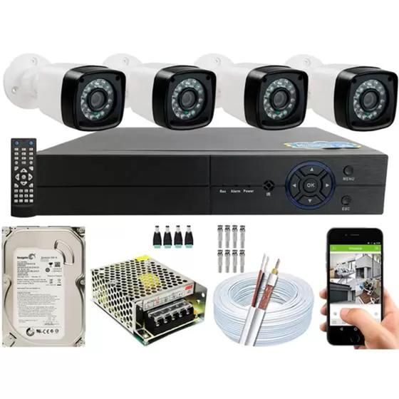 Imagem de Kit Cftv 4 Câmeras Segurança 2mp 1080p 20m Dvr Full Hd 4 Ch