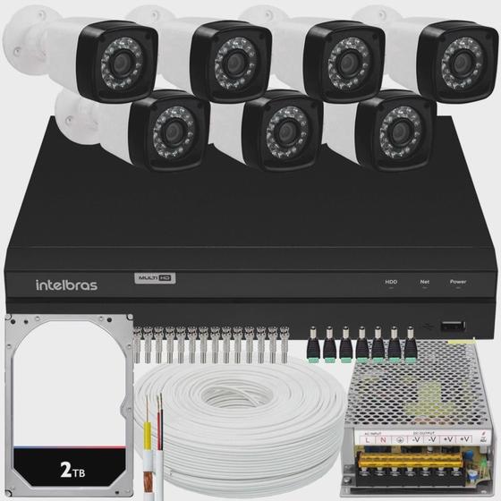 Imagem de Kit Cftv 7 Câmeras Segurança Full Hd 1080p Dvr Intelbras 2TB