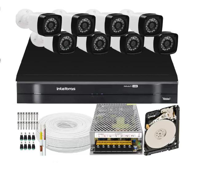 Imagem de Kit Cftv 8 Câmera Segurança Full Hd 2mp Dvr Intelbras Com HD 500Gb