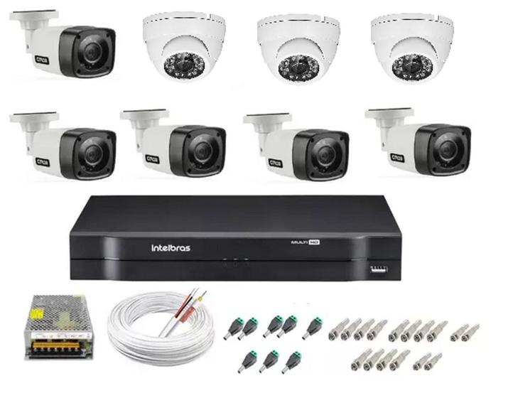 Kit cftv 8 câmeras de segurança infravermelho + dvr 8ch Intelbras S/HD - Intelbras Menor preço em Kit cftv 8 câmeras de segurança infravermelho + dvr 8ch Intelbras S/HD - Intelbras