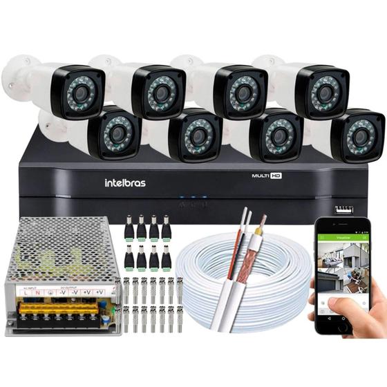 Kit Cftv 8 Cameras Hd Dvr Intelbras Sem HD Mhdx Menor preço em Kit Cftv 8 Cameras Hd Dvr Intelbras Sem HD Mhdx