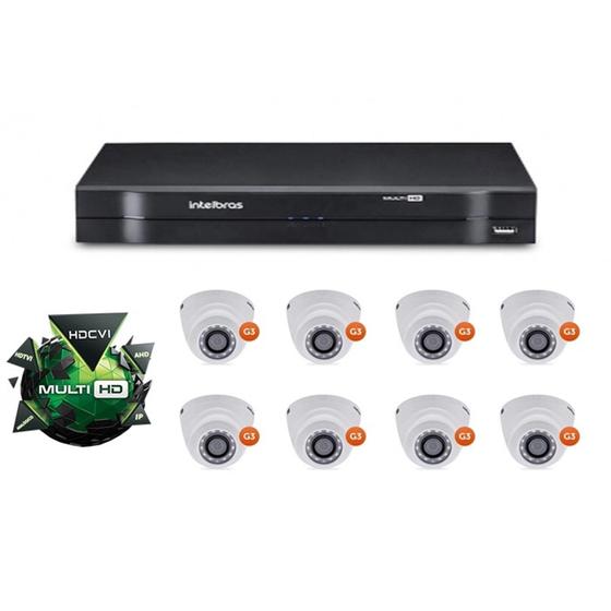 Imagem de Kit cftv dvr Stand Alone com 8 Câmeras Multi HD Intelbras