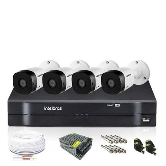 Imagem de Kit CFTV Intelbras com 4 Câmeras 720p  e DVR 8 Canais intelbras