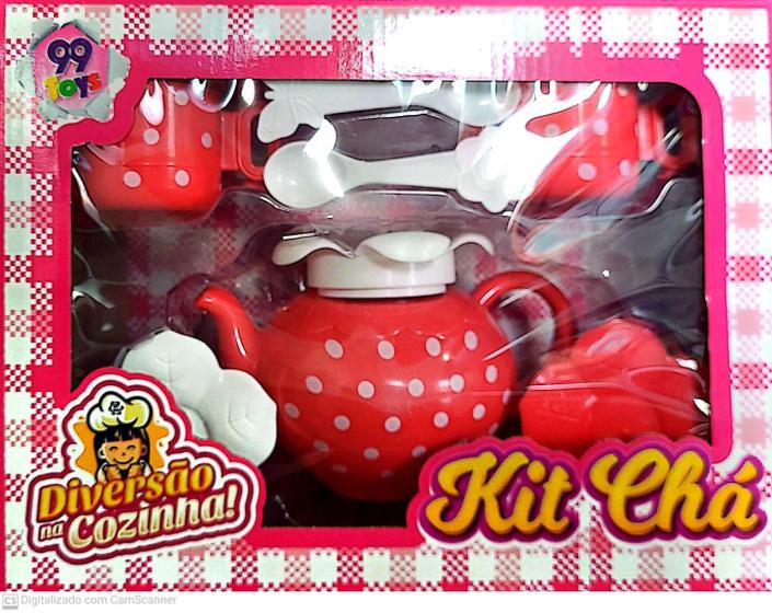 Imagem de Kit Chá Diversão Na Cozinha Morango Brinquedo 99 Toys