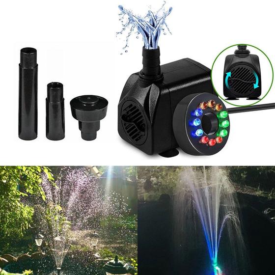 Imagem de Kit Chafariz Efeito Chuva Bomba Submersa Led Para Fontes Lagos Cascatas