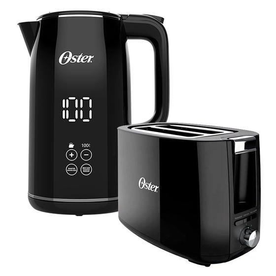 Kit Chaleira Digital 1,7L e Torradeira Black Oster Menor preço em Kit Chaleira Digital 1,7L e Torradeira Black Oster
