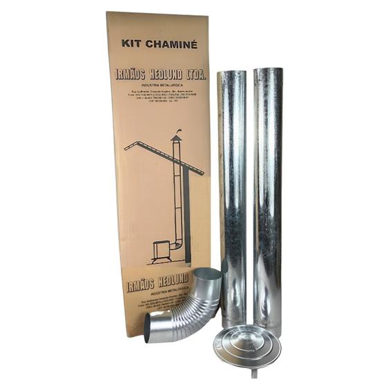 Imagem de Kit Chaminé Em Aço Galvanizado Com 2 Canos Para Casa Fogão a Lenha Lareira - AMZ