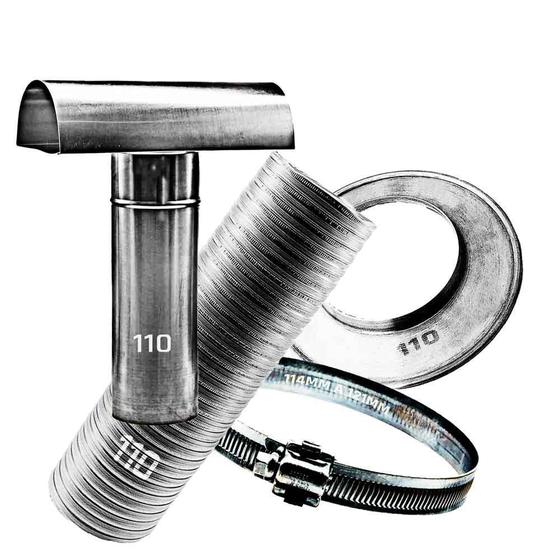 Imagem de Kit Chaminé para aquecedor a gás 110 MM X 2,0 MTS Aluminio