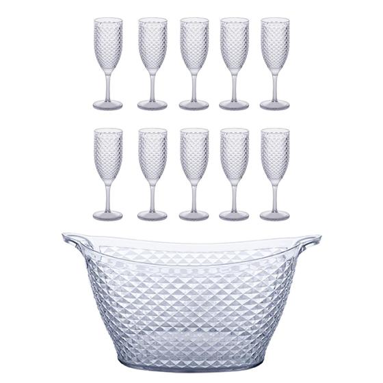 Imagem de Kit Champanheira Cervejeira com 10 taças - 11 pçs