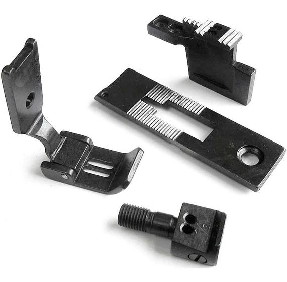Imagem de Kit Chapa Dente Calcador Bitola Pespontadeira 2 Agulhas 1/8