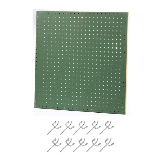 Imagem de Kit Chapa Perfurada Eucatex Pegboard Com Requadro 610 x 610 x 20mm + 10 Ganchos de 5 cm