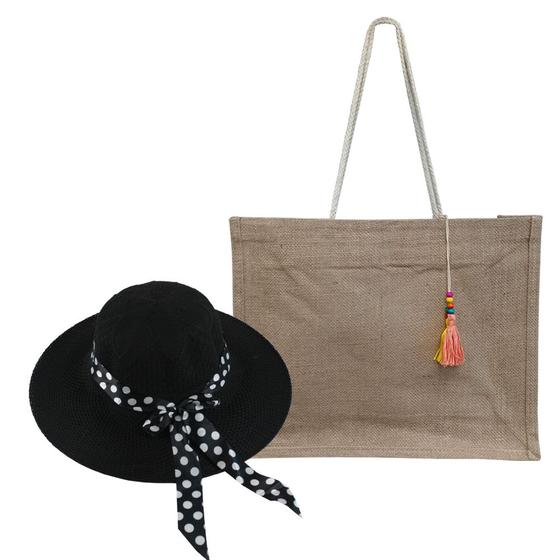 Imagem de Kit Chapeus Para Praia Feminino E Bolsa De Palha Impermeavel - Piscina, Passeios Ao Ar Livre, Cruzeiro, Viagens