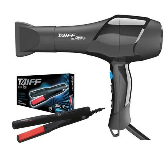 Imagem de Kit Chapinha Cerâmica Red Íon 200ºC + Secador New Smart 1700w Taiff Voltagem 220v