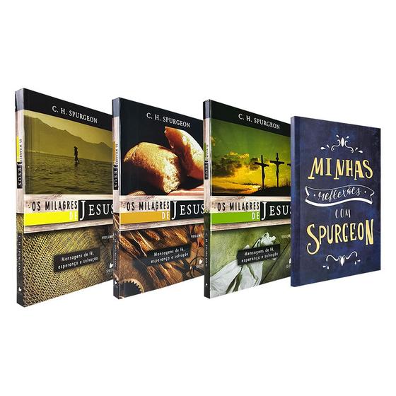 Imagem de Kit Charles Spurgeon  Os Milagres de Jesus 3 Volumes + Caderno Anotações Minhas Reflexões - Shedd Publicações