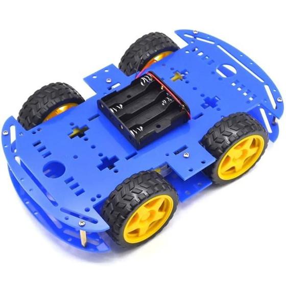 Imagem de Kit chassi com 4 rodas 4wd - azul