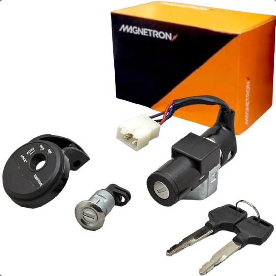 Imagem de Kit Chave Cilindro Trava De Ignição Magnetron Honda Biz 110 125 Cc 2016 2017