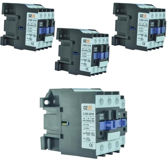 Imagem de Kit Chave Contatora Tripolar 3 De 12a 1 De 32a 220v