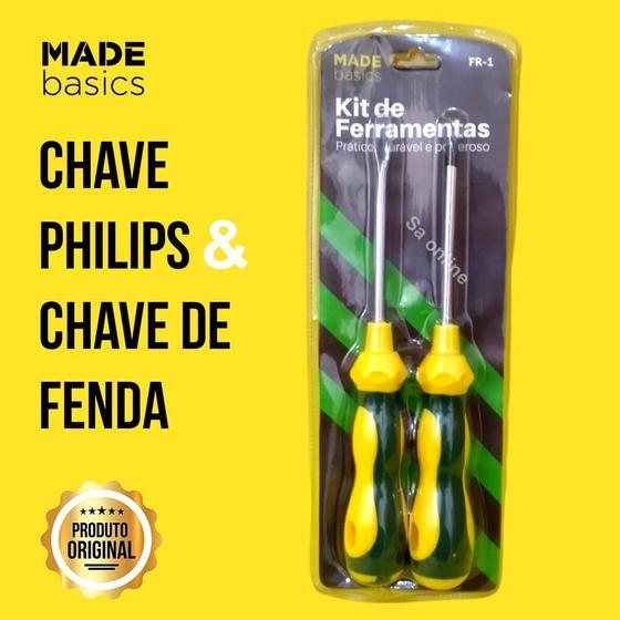 Imagem de Kit Chave Philips e Chave de Fenda Multiuso Prático Durável Poderoso