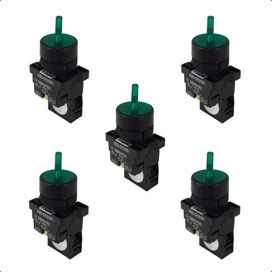 Kit Chave Seletora Iluminada Plástica XB2 EK2361 220Vca 1NA 2 Posições ...