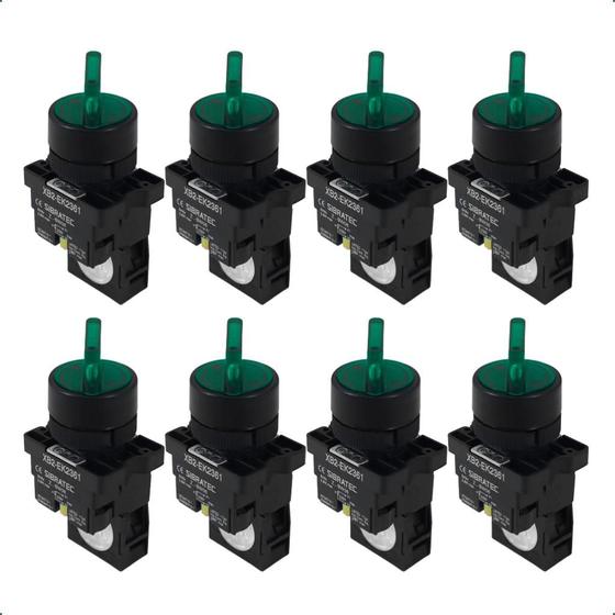 Imagem de Kit Chave Seletora Iluminada Plástica  XB2 EK2361 220Vca  1NA 2 Posições  Verde