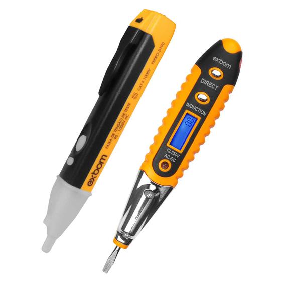 Imagem de KIT - Chave Teste Digital + Caneta Detectora de Tensão e Corrente