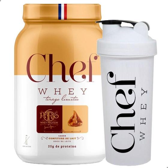 Imagem de Kit Chef Whey Zero Lactose Doce De Leite 800G + Coqueteleira