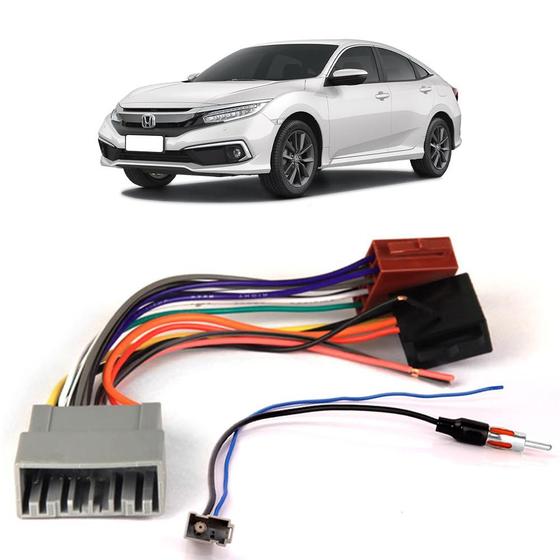 Kit Chicotes Rádio Som Automotivo Honda Civic G10 2017 2018 2019 2020 2021 Menor preço em Kit Chicotes Rádio Som Automotivo Honda Civic G10 2017 2018 2019 2020 2021